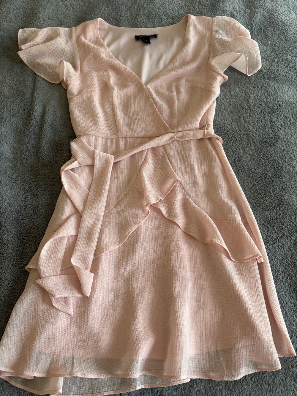 BCX Blush Pink Ruffle Wrap Mini Dress